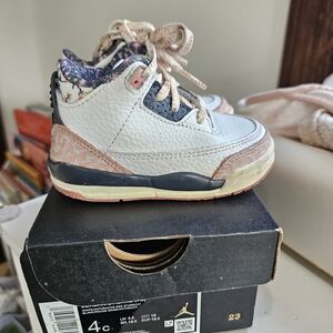 Kids White and Pink Sneakers